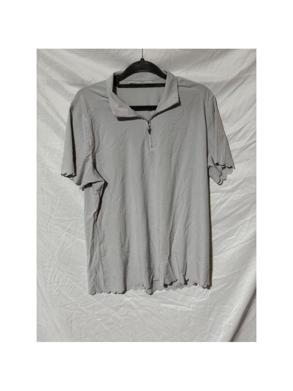 Women's Gn Gray Short Sleeve Polo Shirt Size L